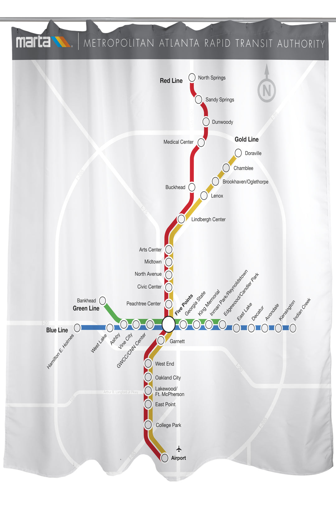 MARTA Map Shower Curtain