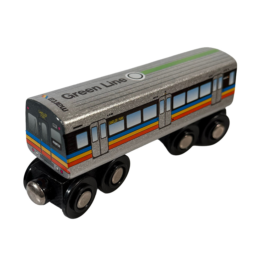 Green Line Wooden Train