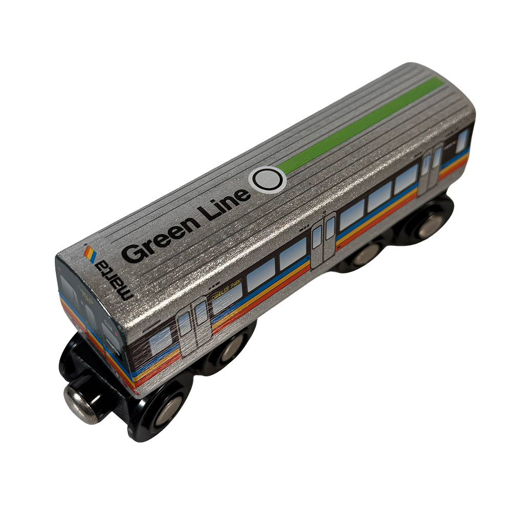 Green Line Wooden Train
