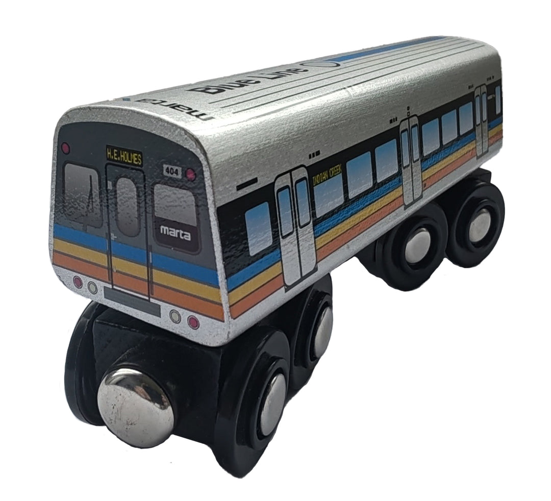 Blue Line Wooden Train