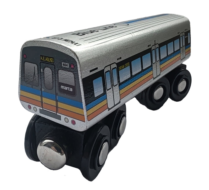 Blue Line Wooden Train