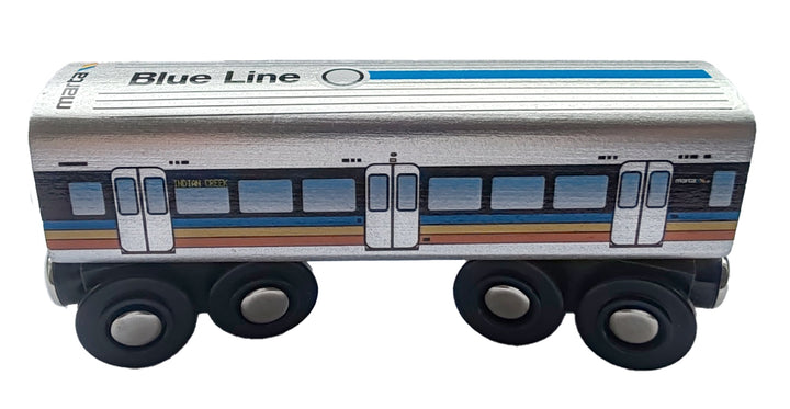 Blue Line Wooden Train