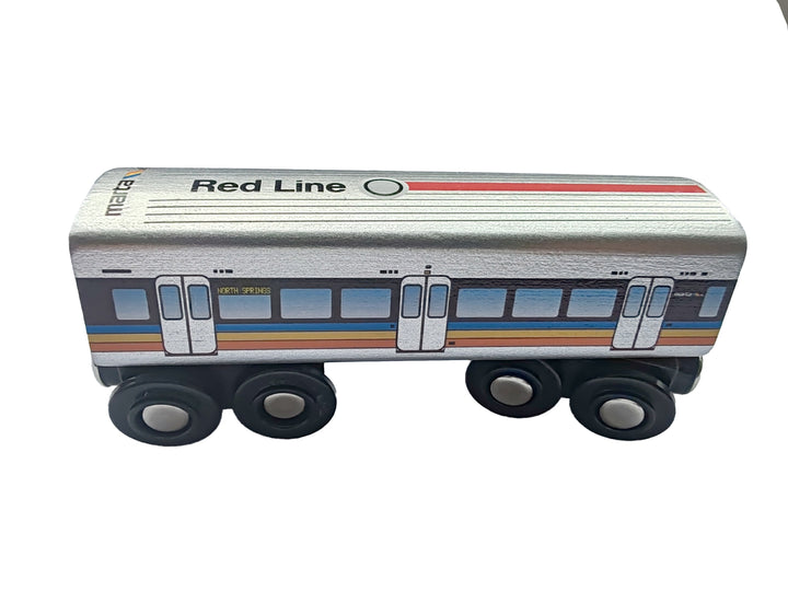 Red Line Wooden Train